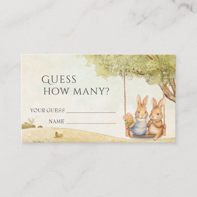 Peter The Rabbit Vintag Ratet wie viele Begleitkarte (Vorderseite)