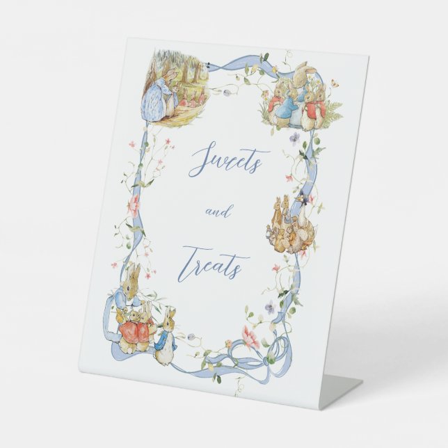 Peter the Rabbit Wildblume Ribbon Baby Shower Sockelschild (Vorderseite)