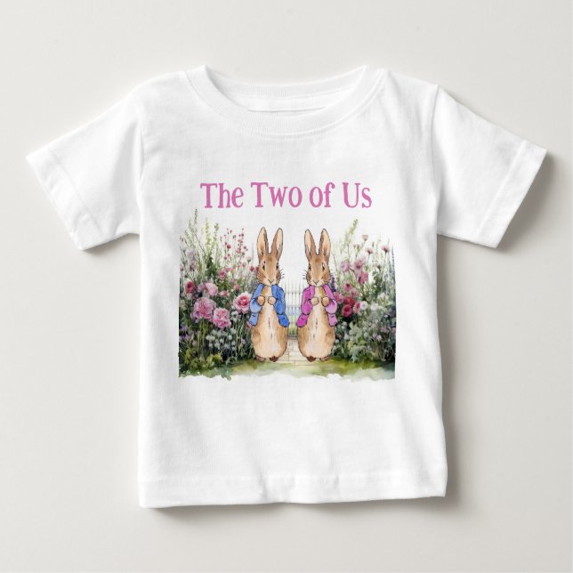 Peter und Flopsy in ihrem Garten Baby T-shirt (Vorderseite)