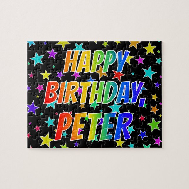 "PETER" Vorname, Spaß "GLÜCKLICHER GEBURTSTAG" Puzzle (Horizontal)