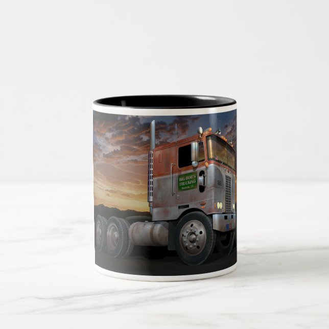 Peterbilt Cabover Zweifarbiges Kaffeetasse (Mittel)
