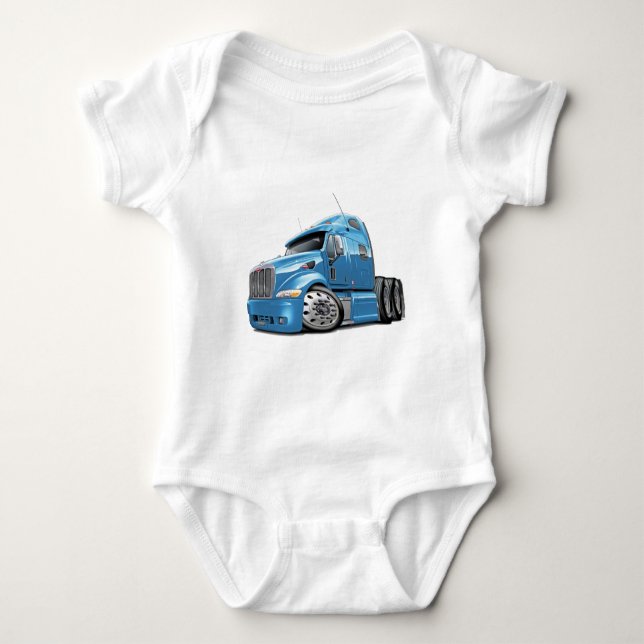 Peterbilt lt Blue Truck Baby Strampler (Vorderseite)