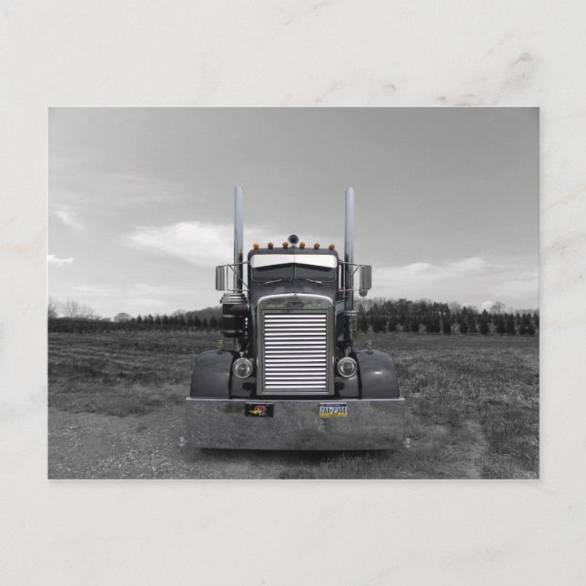 Peterbilt Needle Nose b.w Postcard Postkarte (Vorderseite)