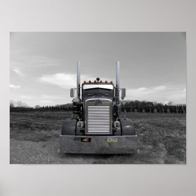 Peterbilt Needle Nose b/w Poster (Vorne)
