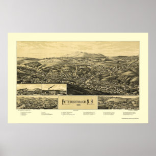 Peterborough, NH Panoramic Map - 1886 Poster