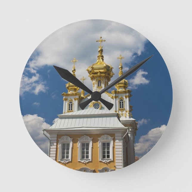 Peterhof, Grand Palace, Kapellflügel Runde Wanduhr (Vorderseite)