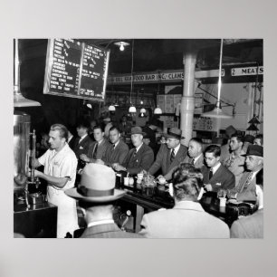 Peters Mittagessen Counter, 1950. Vintages Foto Poster