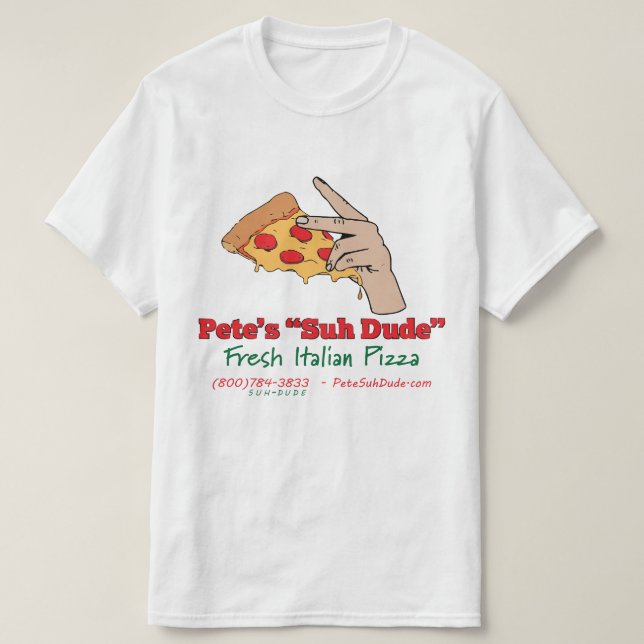 Peters Suh Typ-frische italienische Pizza T-Shirt (Design vorne)