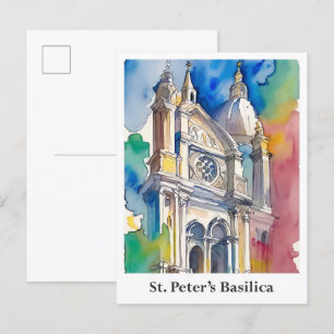 Petersbasilika Vatikan Aquarell Reise Postkarte
