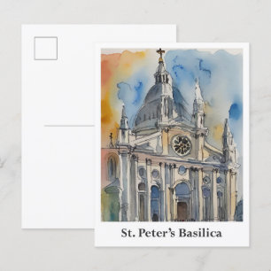 Petersbasilika Vatikan Wasserfarben Reise Postkarte
