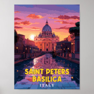 Petersbasilika Vintage-Reiseillustration Poster
