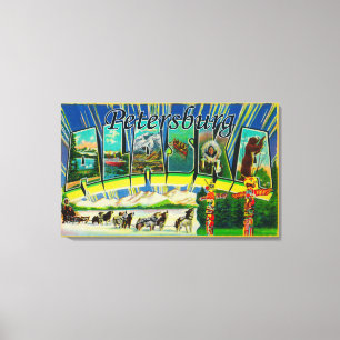 Petersburg, Alaska - große Buchstabe-Szenen Leinwanddruck