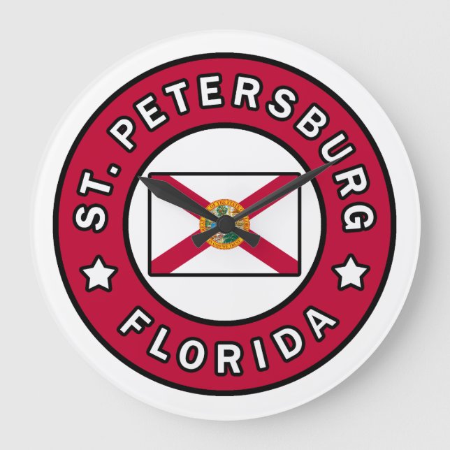Petersburg Florida Große Wanduhr (Vorderseite)