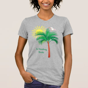 Petersburg Florida Palm Tree und Seagull T-Shi T-Shirt