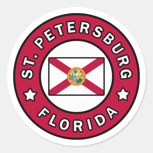 Petersburg Florida Runder Aufkleber (Vorderseite)