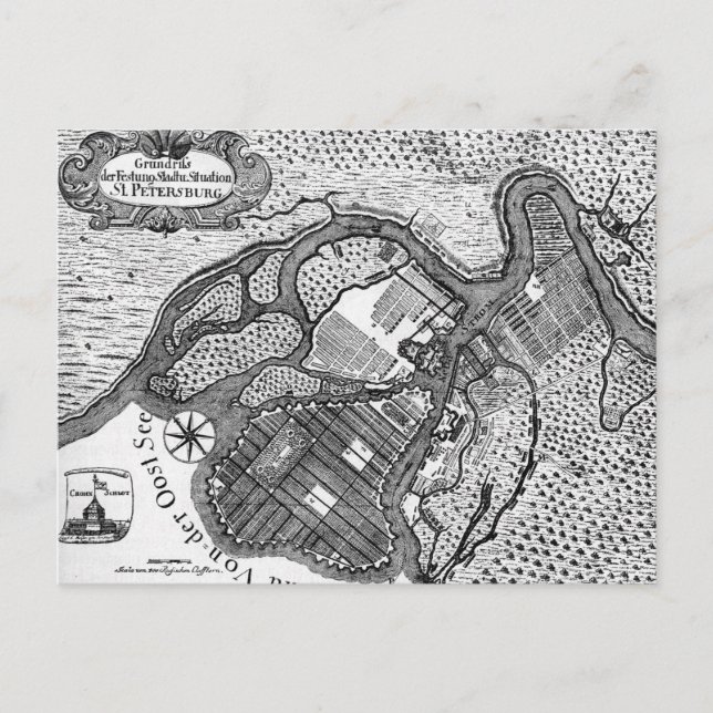 Petersburg-Plan Postkarte (Vorderseite)