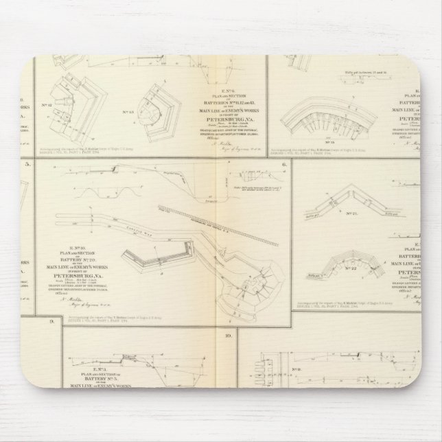 Petersburg, Va Batterien, Belagerung Mousepad (Vorne)