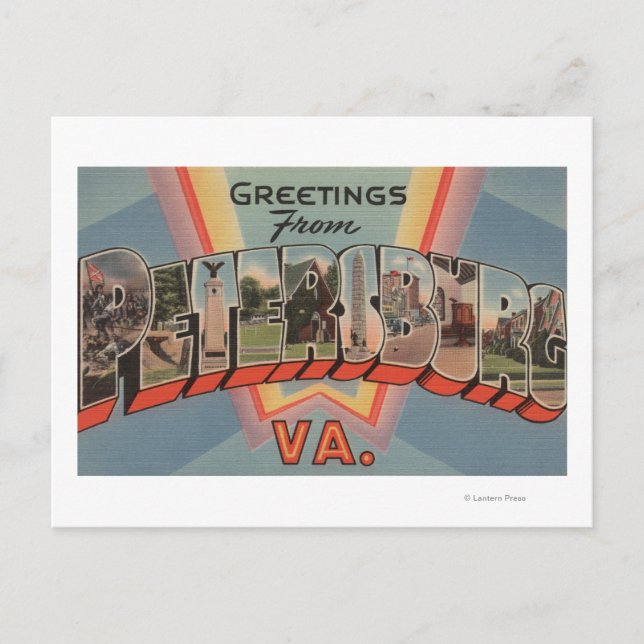 Petersburg, Virginia - Große Briefmarkenszenen Postkarte (Vorderseite)