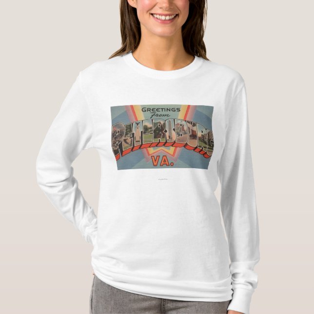 Petersburg, Virginia - große Buchstabe-Szenen T-Shirt (Vorderseite)