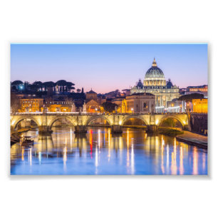 Petersdom bei Nacht Rom Italien Fotodruck
