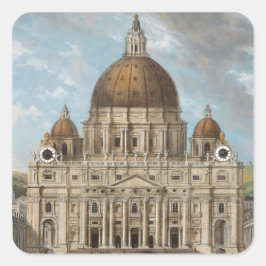 Petersdom in der Vatikanstadt Quadratischer Aufkleber