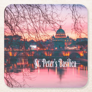 Petersdom, Rom, Italien Rechteckiger Pappuntersetzer