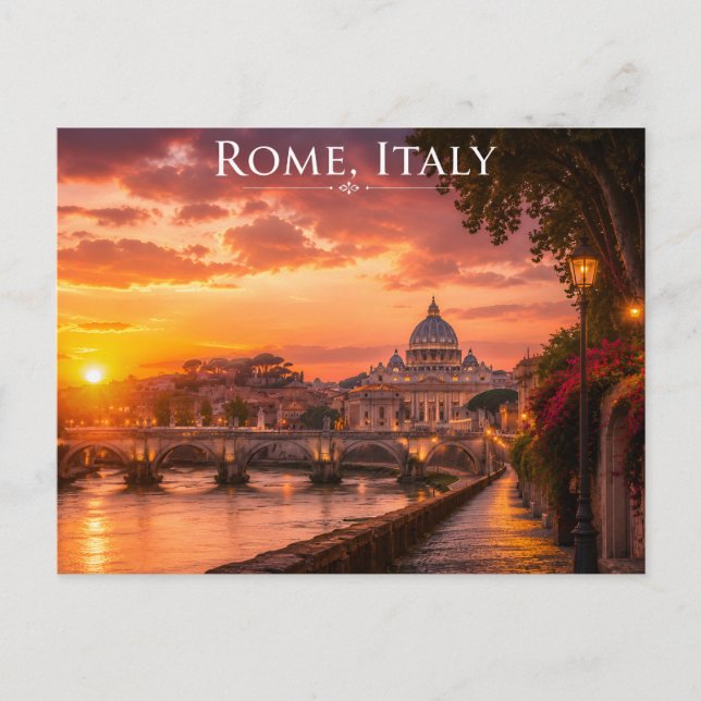 Petersdom & Tiber Postkarte (Vorderseite)