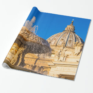 Petersdom und Brunnen Rom Italien Geschenkpapier