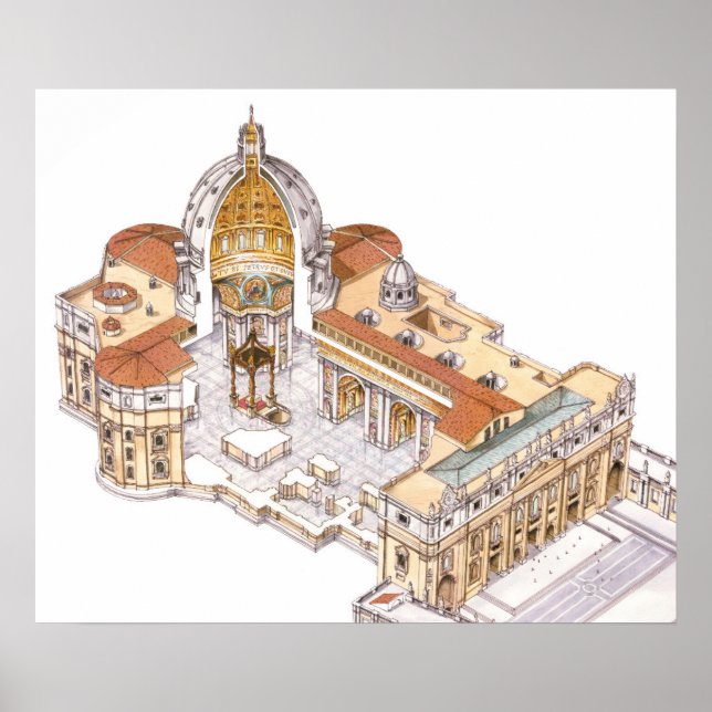 Petersdom. Vatikanstadt Rom. Italien Poster (Vorne)