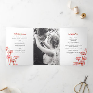 Petersilie Rote Hochzeit im Herbst Dreifach-gefaltete Programmkarte