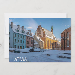 Peterskirche im Winter in Riga, Lettland Karte