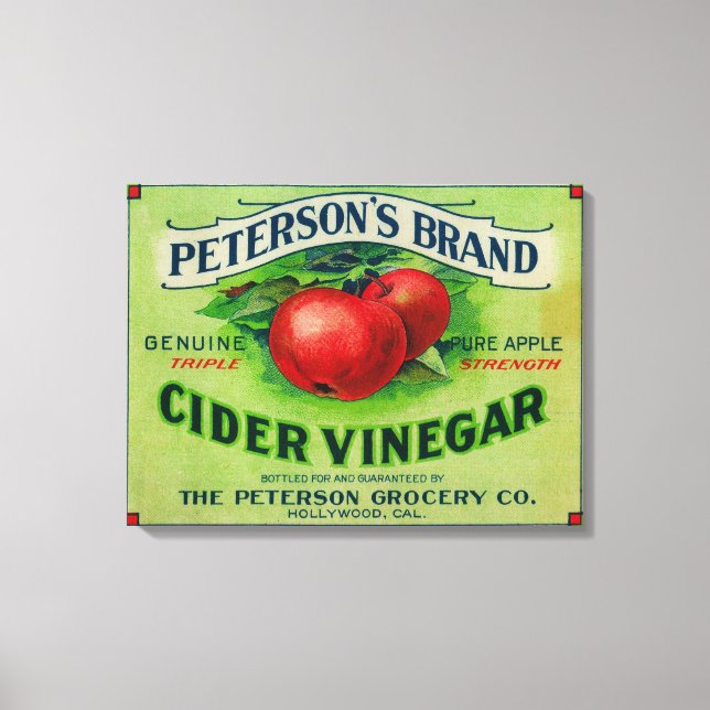 Peterson's Cider Vinegar Label Leinwanddruck (Vorderseite)