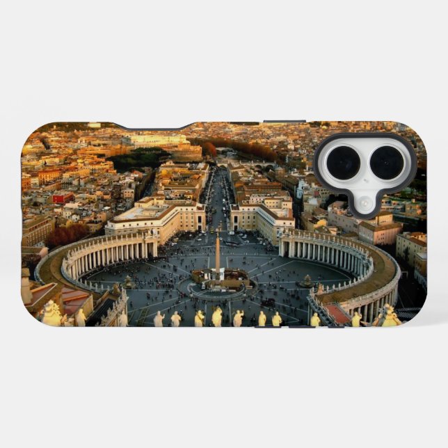 Petersplatz Vatikan iPhone Hülle (Rückseite (Horizontal))