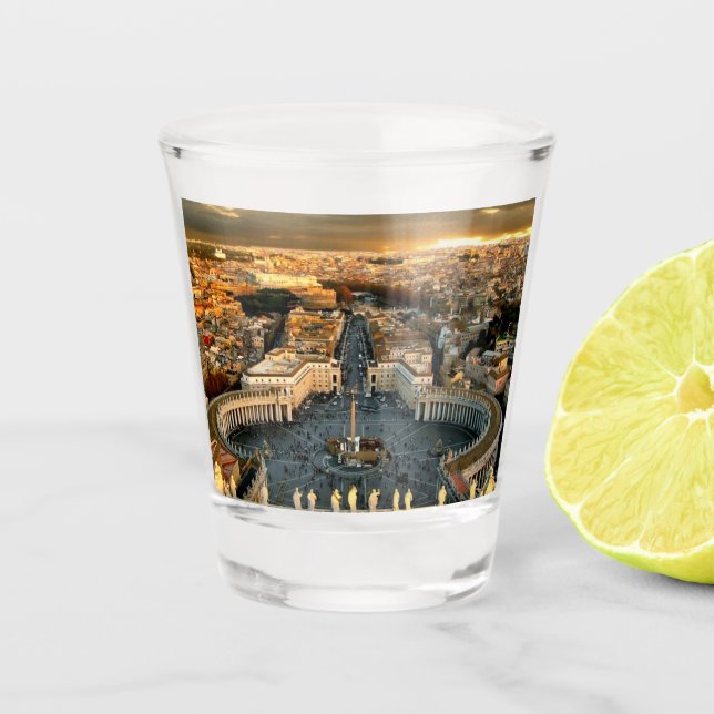 Petersplatz Vatikan Schnapsglas (Vorderseite)