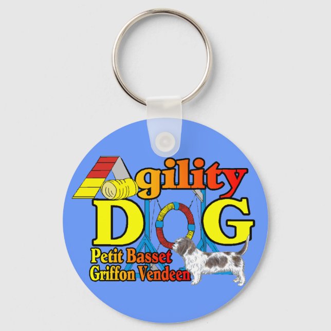 Petit Basset Griffon Vendeen Agility Schlüsselanhänger (Vorderseite)