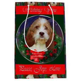 Petit Basset Griffon Vendeen Christmas Mittlere Geschenktüte
