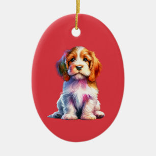 Petit Basset Griffon Vendeen Dog Keramik Ornament