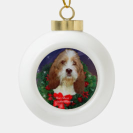 Petit Basset Griffon Vendeen Keramik Kugel-Ornament