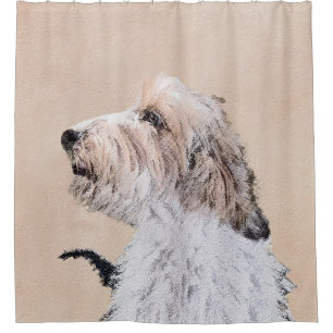 Petit Basset Griffon Vendéen Painting - Dog Art Duschvorhang