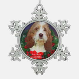 Petit Basset Griffon Vendeen Schneeflocken Zinn-Ornament