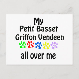 Petit Basset Griffon Vendéen Walks Design Postkarte