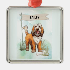 Petit Basset Griffon Vendeen Watercolor Dog Ornament Aus Metall