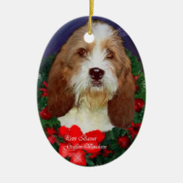 Petit Basset Griffon Vendeen Weihnachtsdekoration Keramik Ornament