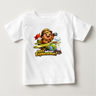 Petit Explorateur Süße Baby-Abenteuer-Illustration Baby T-shirt