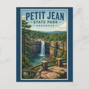 Petit Jean State Park Arkansas Illustration Reise Postkarte