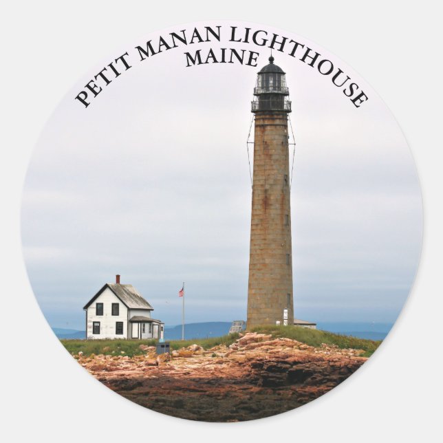 Petit Manan Lighthouse, Maine Round Stickers (Vorderseite)