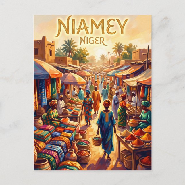 Petit Marché Niger Postkarte (Vorderseite)