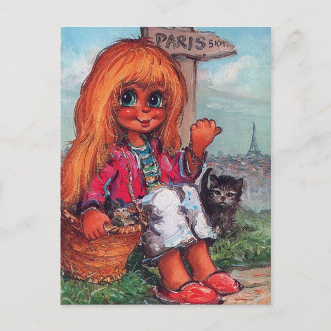 Petit Poulbot et chaton Postkarte (Vorderseite)