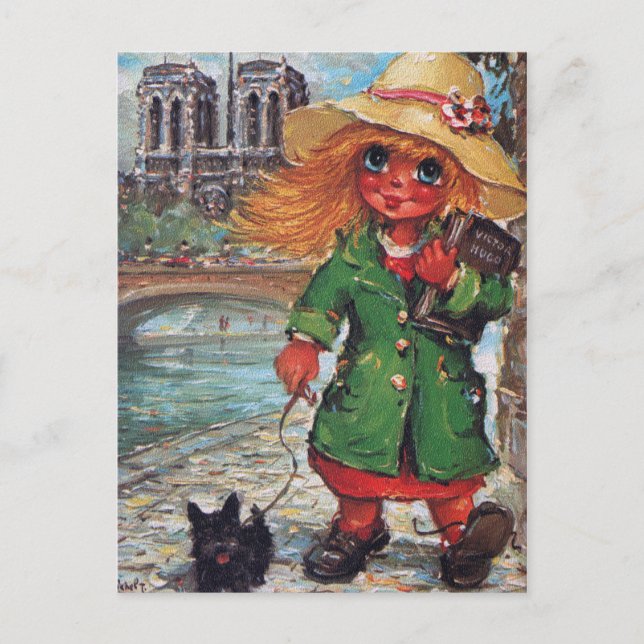 Petit Poulbot et petit chien Postkarte (Vorderseite)