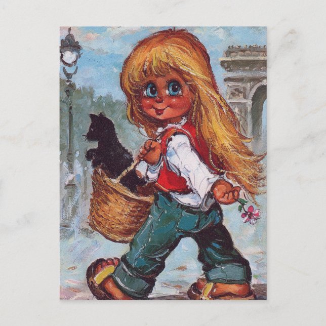 Petit Poulbot sur les Champs Elysées Postkarte (Vorderseite)